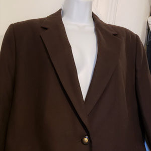 HARVE BERNARD DK BROWN JACKET W/GOLDTONE BUTTON